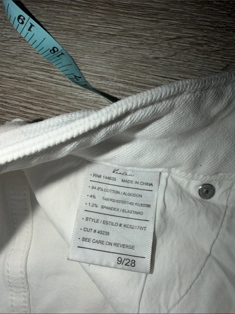 KanCan White Straight-Leg High-Rise Jeans lightly distressed pants denim 9 or 28 - Picture 5 of 7